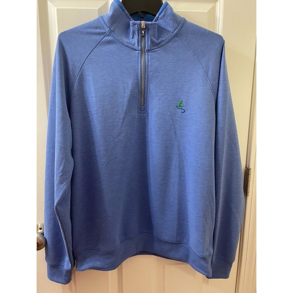 Fairway & Greene Golf Sweatshirt Men's L BLUE Long Sleeve 1/4 Zip LOGO